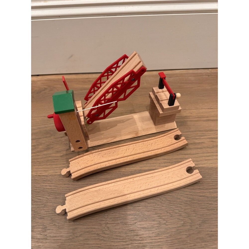 BRIO Lifting Drawbridge Complete w/ 2 Tracks Wooden Railway Excellent Condition